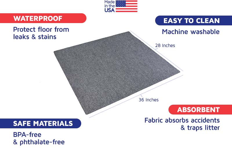 Machine washable cat litter mat made in the USA