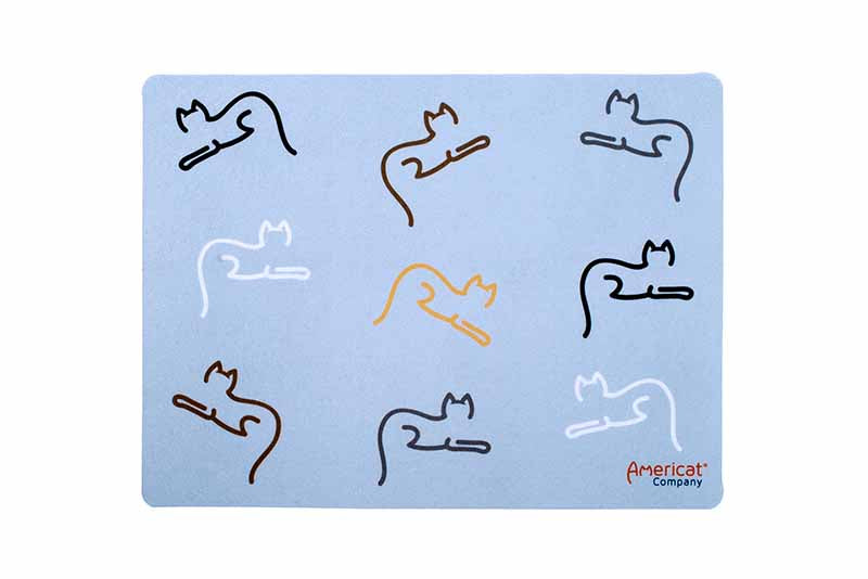 Cat feeding mat with cat design