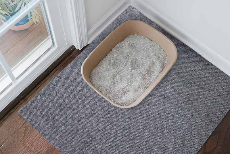 Machine washable cat litter box mat made in USA