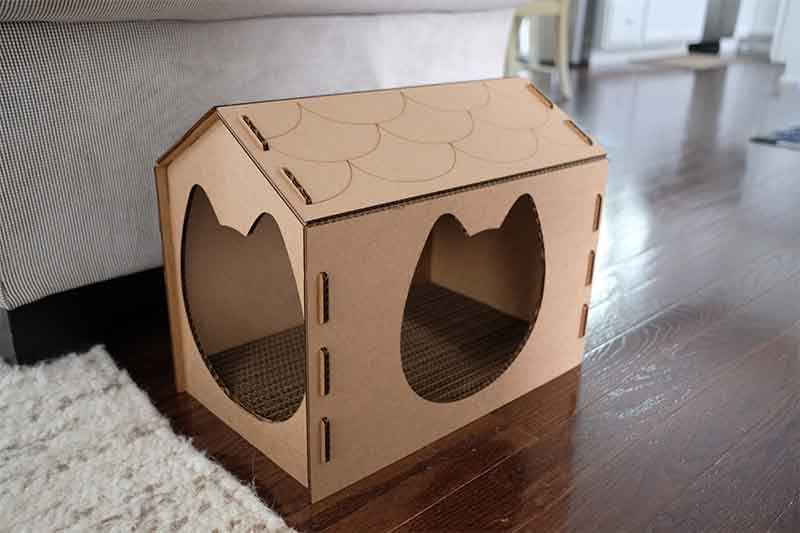 Cat scratcher house