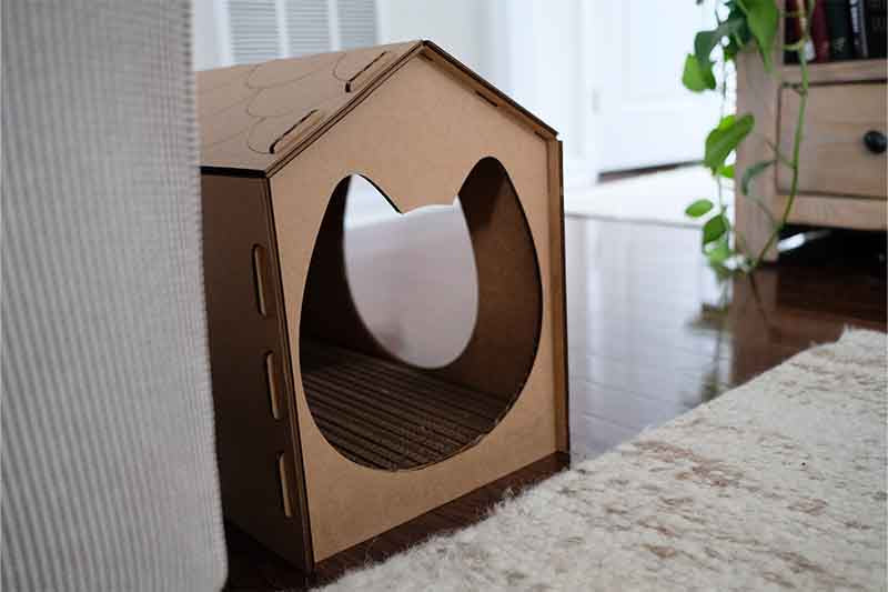Inside view of a cat scratcher house