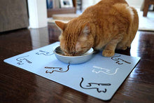 Load image into Gallery viewer, Cat eating on Made in USA food bowl mat
