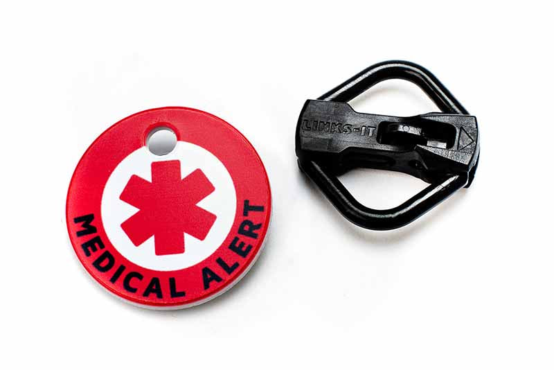 Cat medical alert identification tag front and back